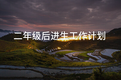 二年级后进生工作计划