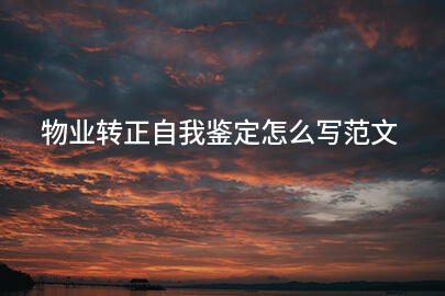 物业转正自我鉴定怎么写范文