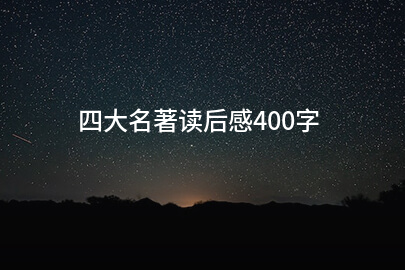 四大名著读后感400字