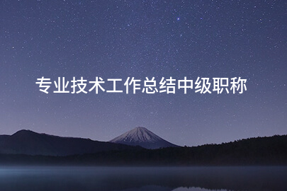 专业技术工作总结中级职称