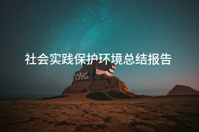 社会实践保护环境总结报告