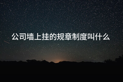 公司墙上挂的规章制度叫什么