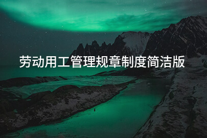 劳动用工管理规章制度简洁版