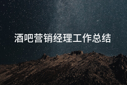 酒吧营销经理工作总结