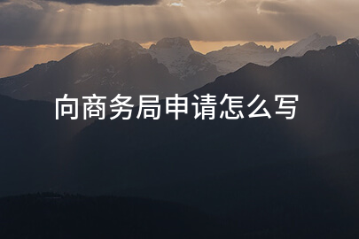 向商务局申请怎么写
