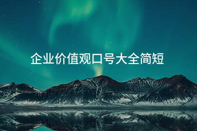 企业价值观口号大全简短