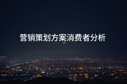 营销策划方案消费者分析
