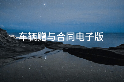 车辆赠与合同电子版