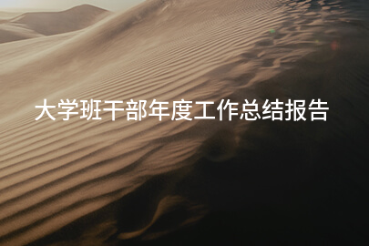 大学班干部年度工作总结报告