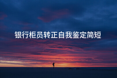 银行柜员转正自我鉴定简短