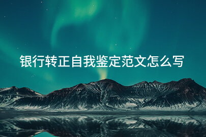 银行转正自我鉴定范文怎么写