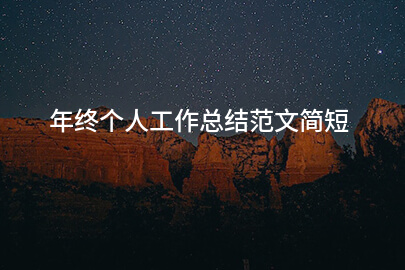 年终个人工作总结范文简短