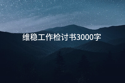 维稳工作检讨书3000字