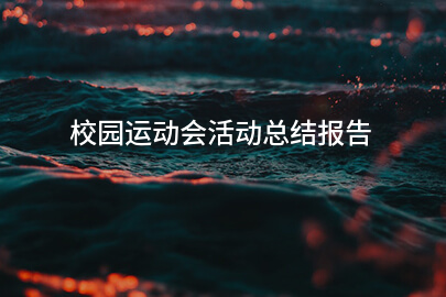 校园运动会活动总结报告