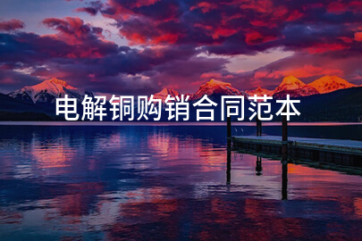 电解铜购销合同范本