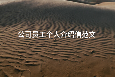公司员工个人介绍信范文