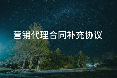 营销代理合同补充协议