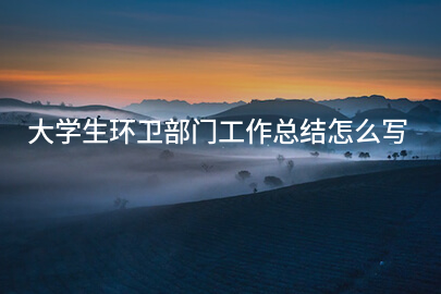 大学生环卫部门工作总结怎么写