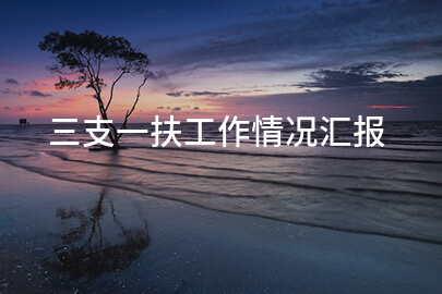 三支一扶工作情况汇报