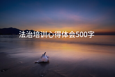 法治培训心得体会500字