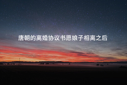 唐朝的离婚协议书愿娘子相离之后