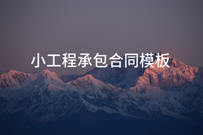 小工程承包合同模板