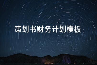 策划书财务计划模板