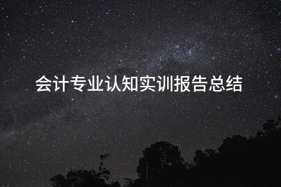 会计专业认知实训报告总结