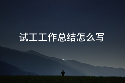 试工工作总结怎么写