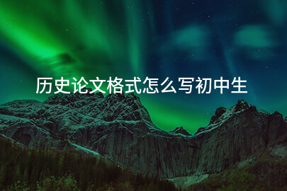 历史论文格式怎么写初中生