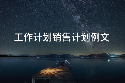 工作计划销售计划例文
