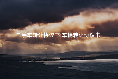 二手车转让协议书:车辆转让协议书