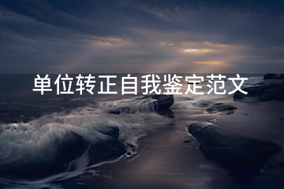 单位转正自我鉴定范文