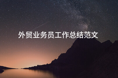 外贸业务员工作总结范文