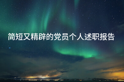 简短又精辟的党员个人述职报告