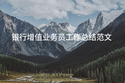 银行增值业务员工作总结范文