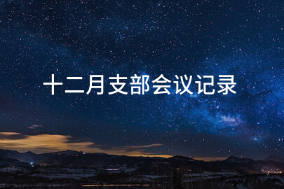 十二月支部会议记录