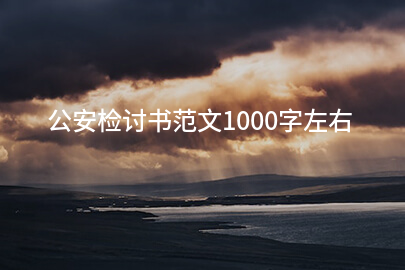 公安检讨书范文1000字左右