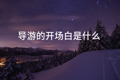 导游的开场白是什么