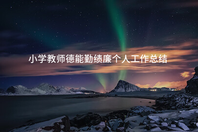 小学教师德能勤绩廉个人工作总结