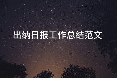 出纳日报工作总结范文