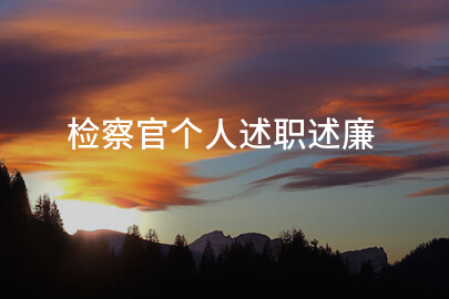 检察官个人述职述廉