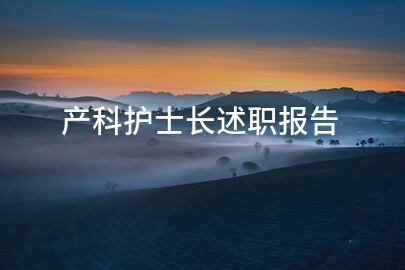 产科护士长述职报告