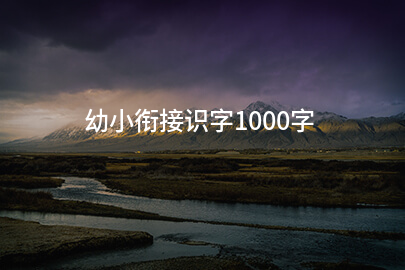幼小衔接识字1000字