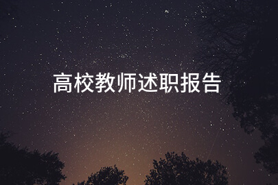 高校教师述职报告
