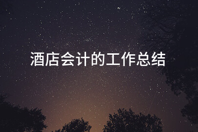 酒店会计的工作总结