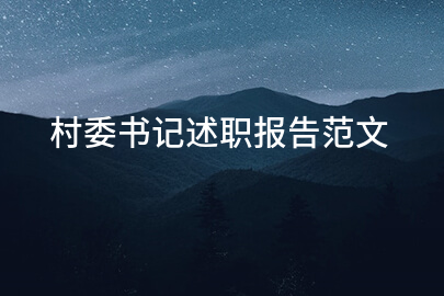 村委书记述职报告范文