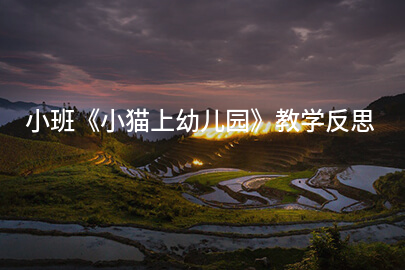 小班《小猫上幼儿园》教学反思