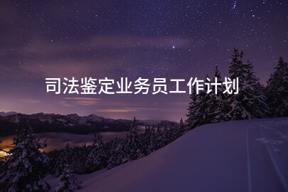司法鉴定业务员工作计划