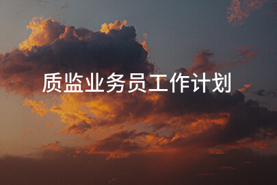 质监业务员工作计划